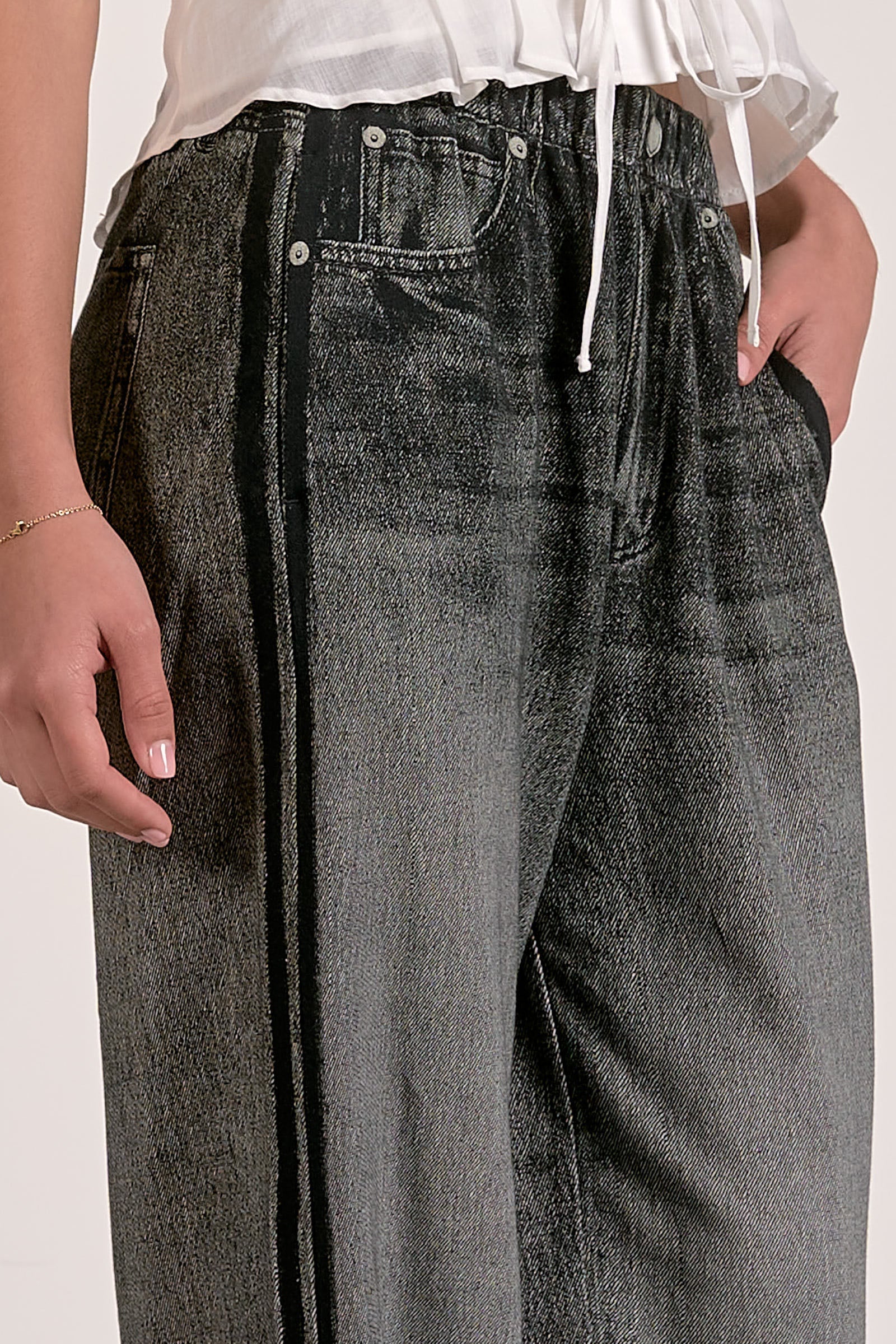 Jojo Denim Track Sweatpants Charcoal