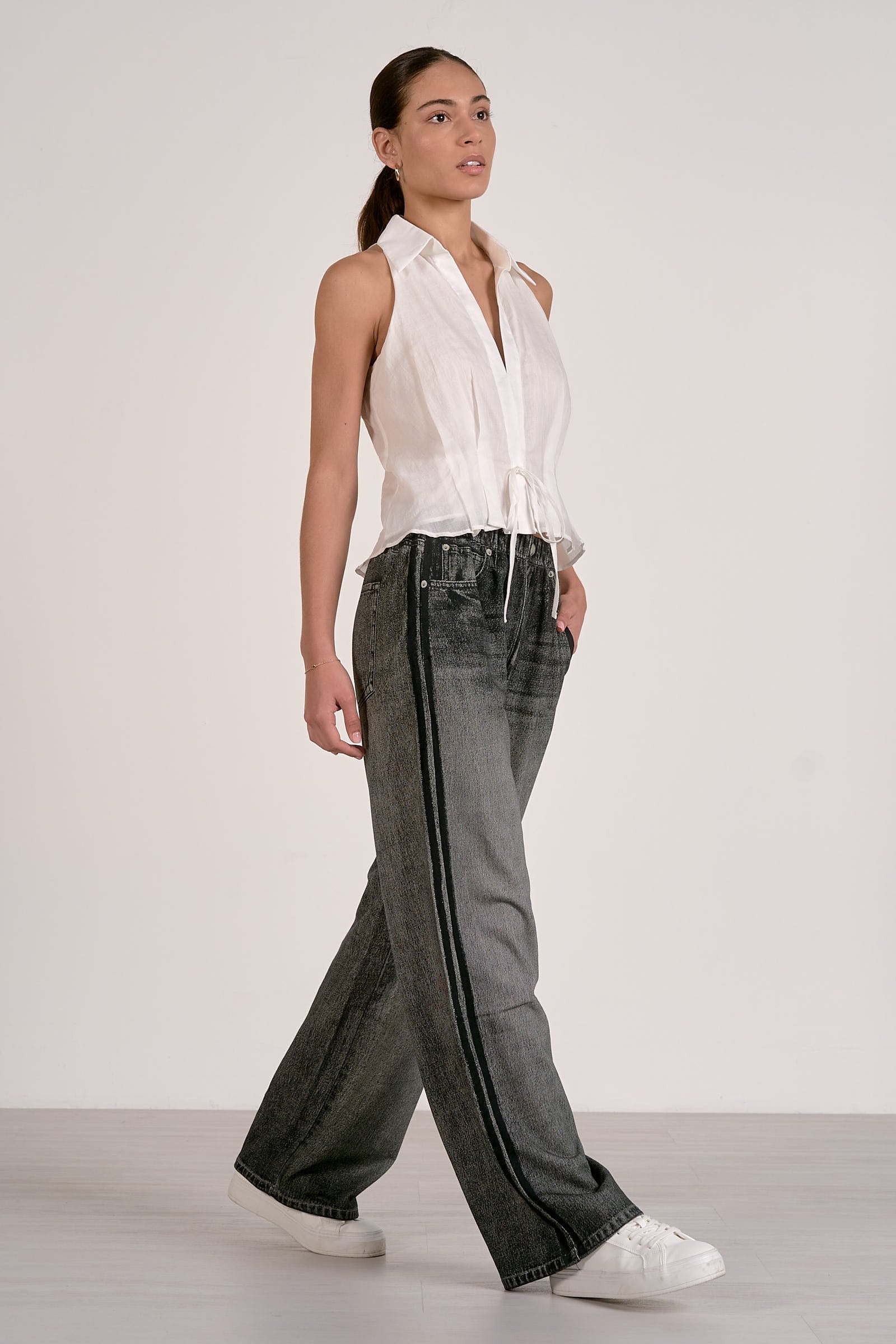 Jojo Denim Track Sweatpants Charcoal