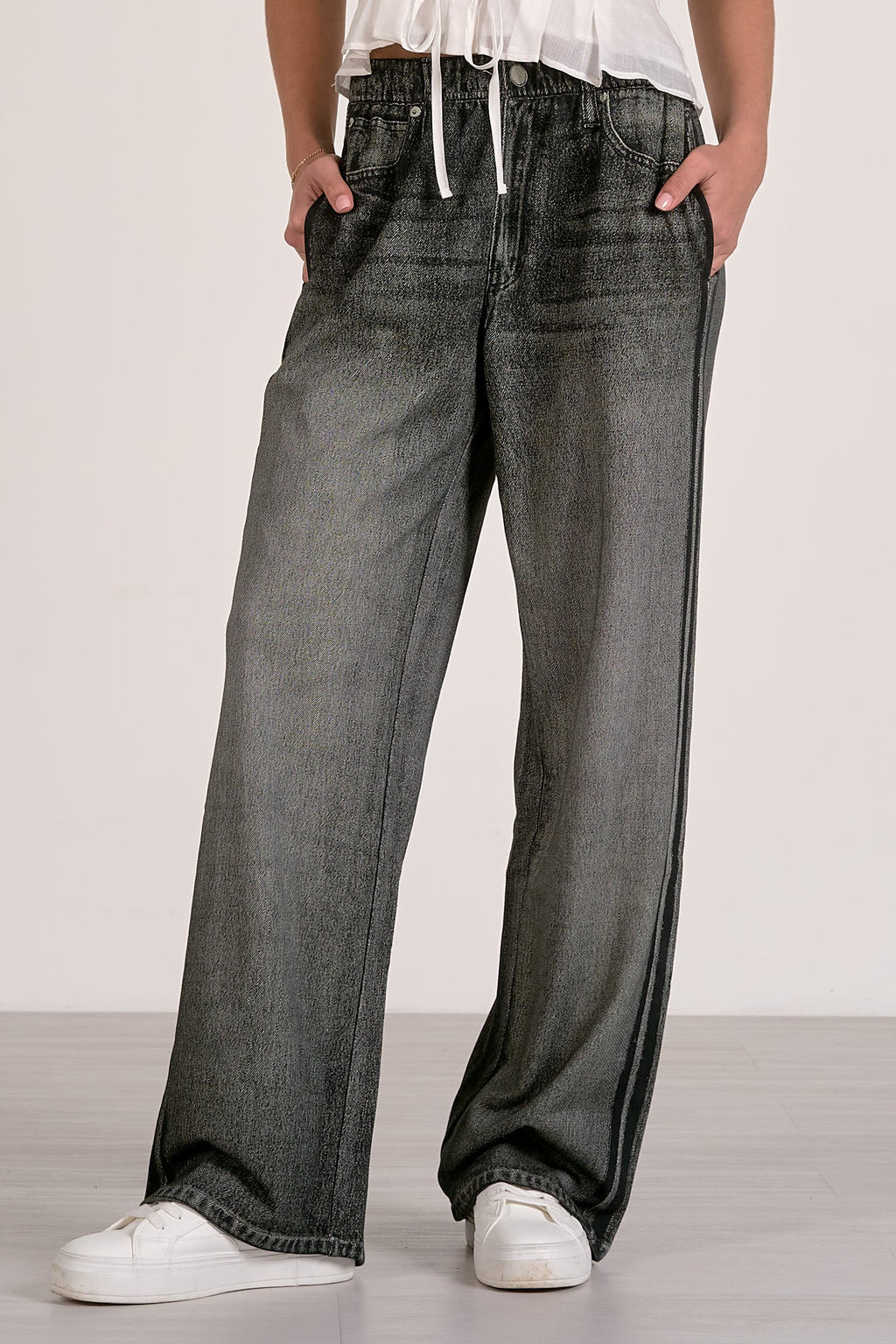 Jojo Denim Track Sweatpants Charcoal