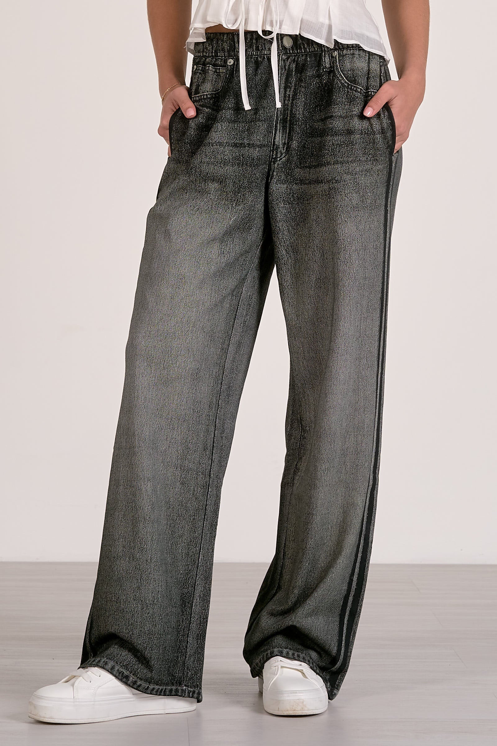 Jojo Denim Track Sweatpants Charcoal