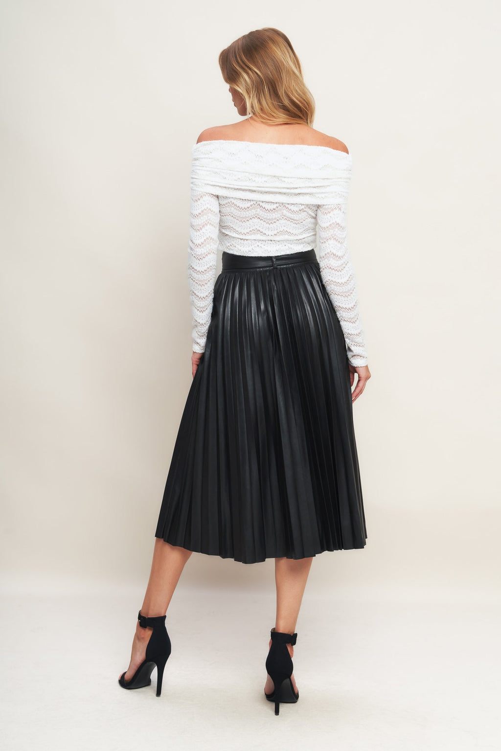 YOU FILL MY LIFE WITH LEATHER MIDI SKIRT