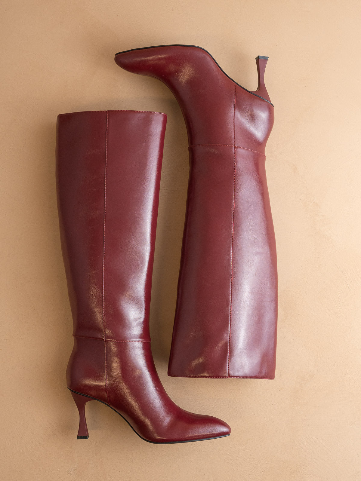 The Lexington | Burgundy Wine Pointed Toe Knee High Boot