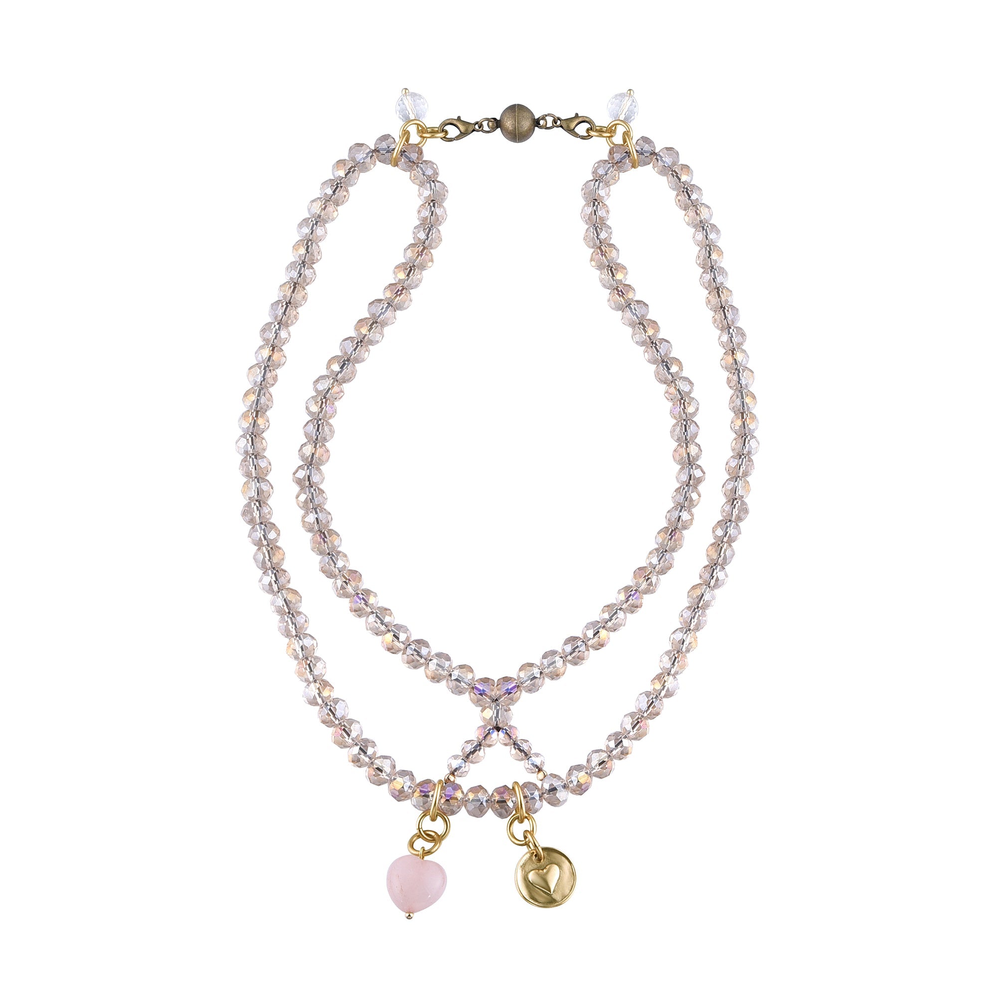 Love Heart Crystal Boho Wrap Bracelet/Necklace