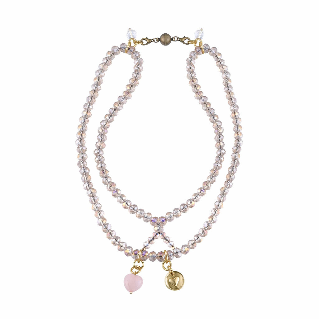 Love Heart Crystal Boho Wrap Bracelet/Necklace