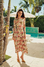 Jersey Pleated Skirt- Pixel Floral
