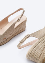 Llansa Premium Fabrics Canvas Espadrille Sandal Wedges