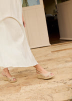 Llansa Premium Fabrics Canvas Espadrille Sandal Wedges