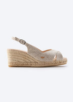 Llansa Premium Fabrics Canvas Espadrille Sandal Wedges