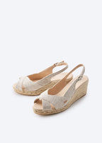 Llansa Premium Fabrics Canvas Espadrille Sandal Wedges