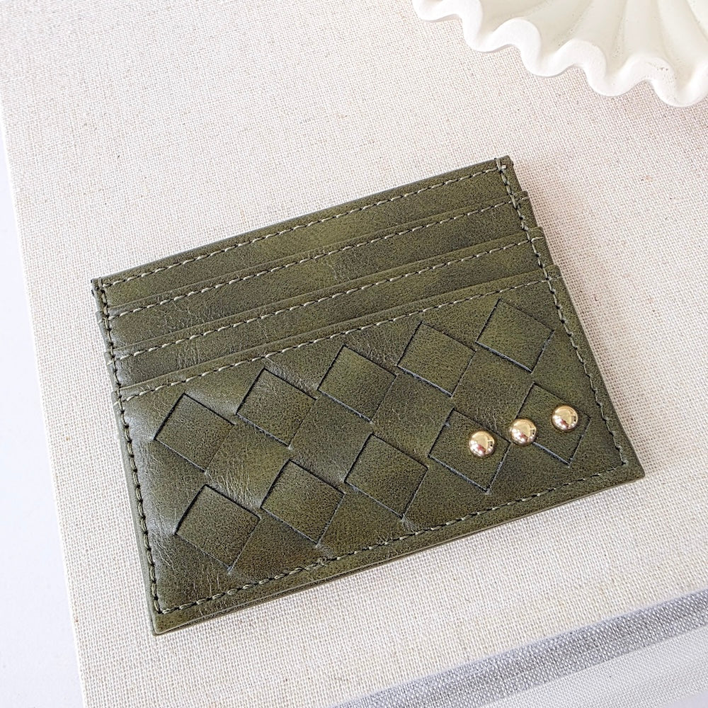 Mariah Woven Small Card Holder Wallet