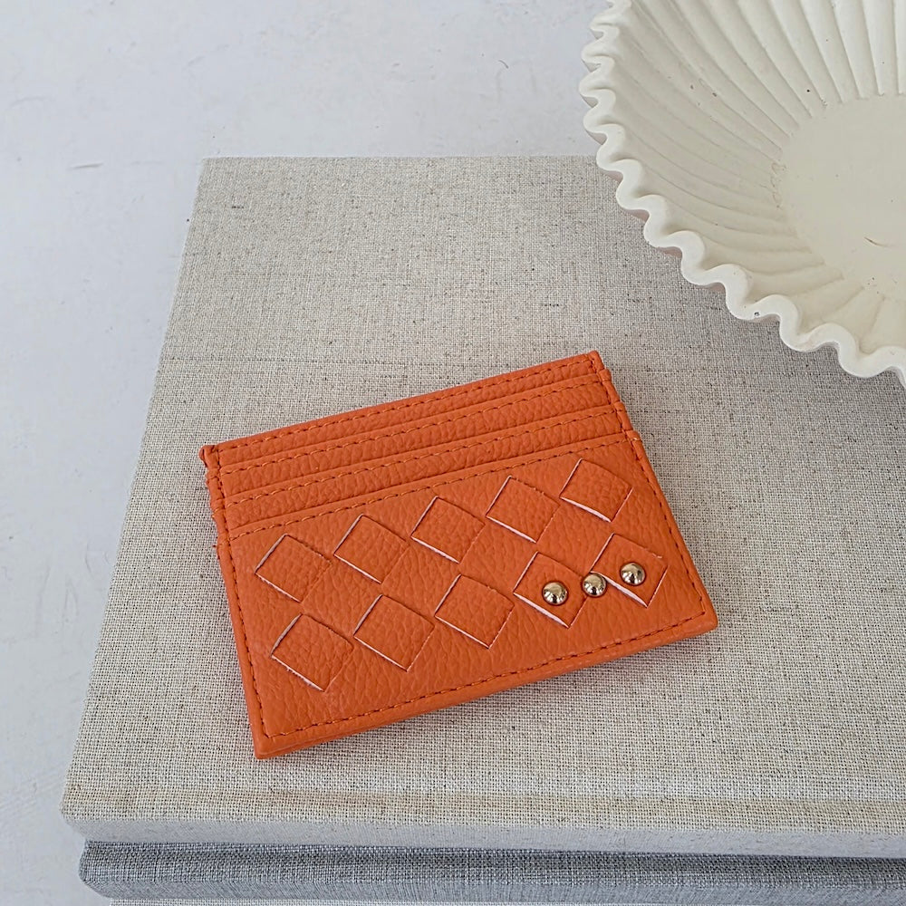 Mariah Woven Small Card Holder Wallet