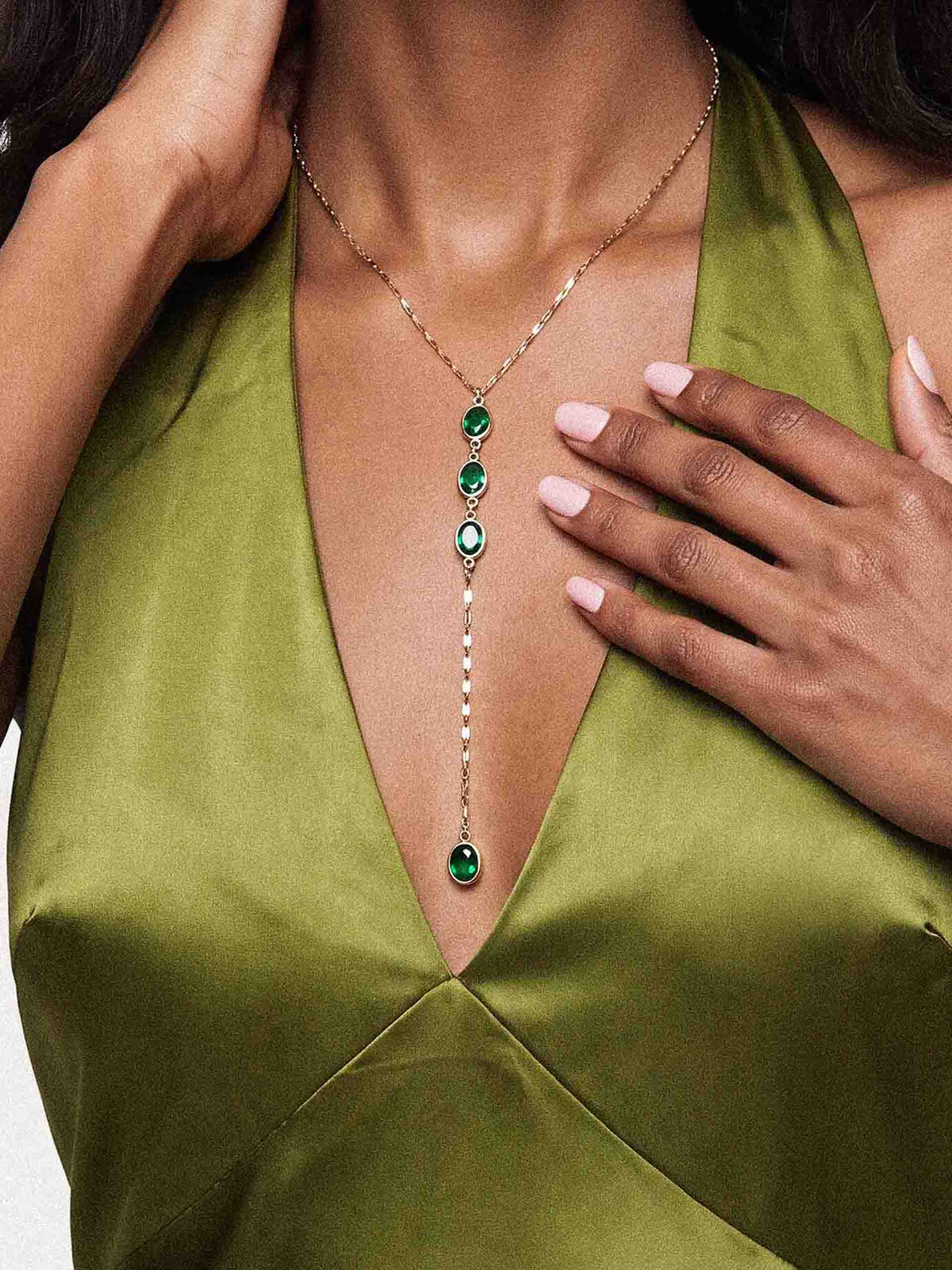 Sparkle Dip Lariat Necklace