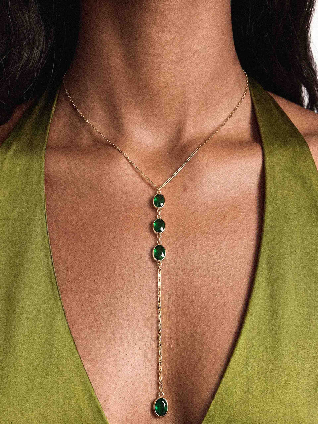 Sparkle Dip Lariat Necklace