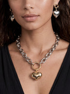 Locked in Mixed Metal Heart Necklace
