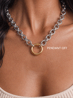 Locked in Mixed Metal Heart Necklace