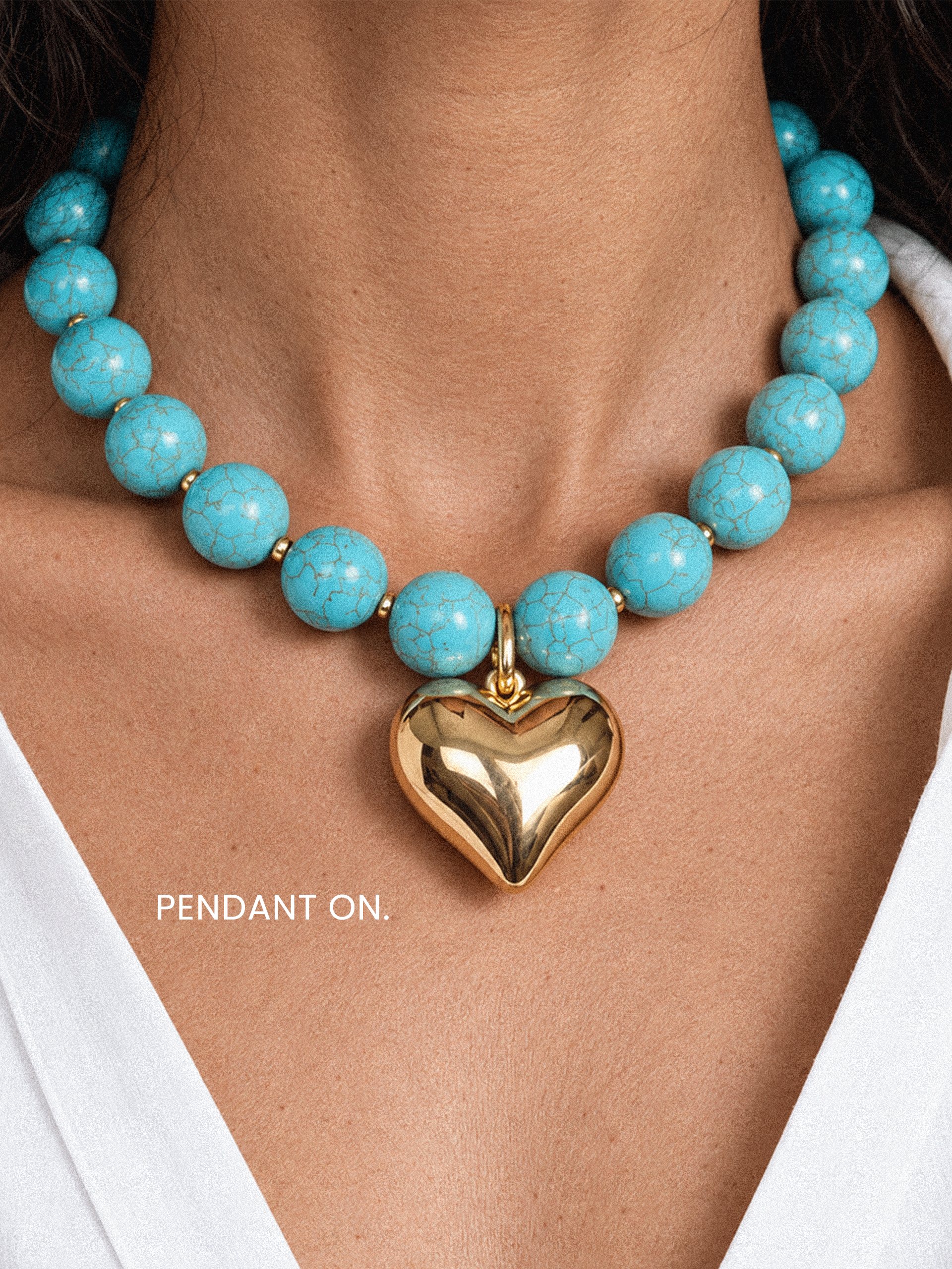 Luck and Love Turquoise Heart Necklace