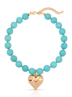 Luck and Love Turquoise Heart Necklace