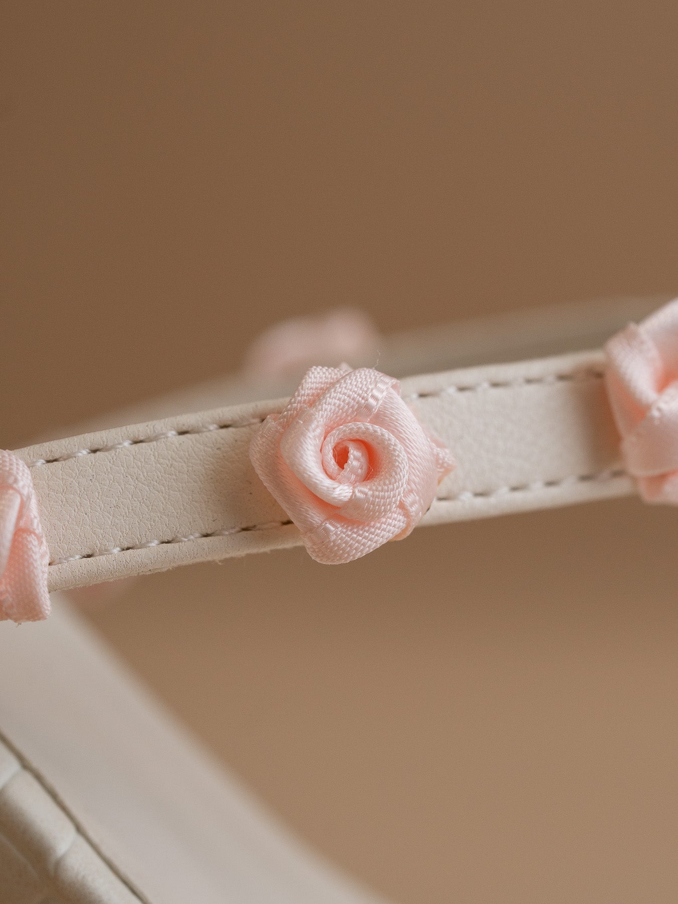 The Nia | White Rosette Adorned Block Heel *FINAL SALE*