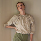 NORMA Recycled Ruffle Jacket, in Beige