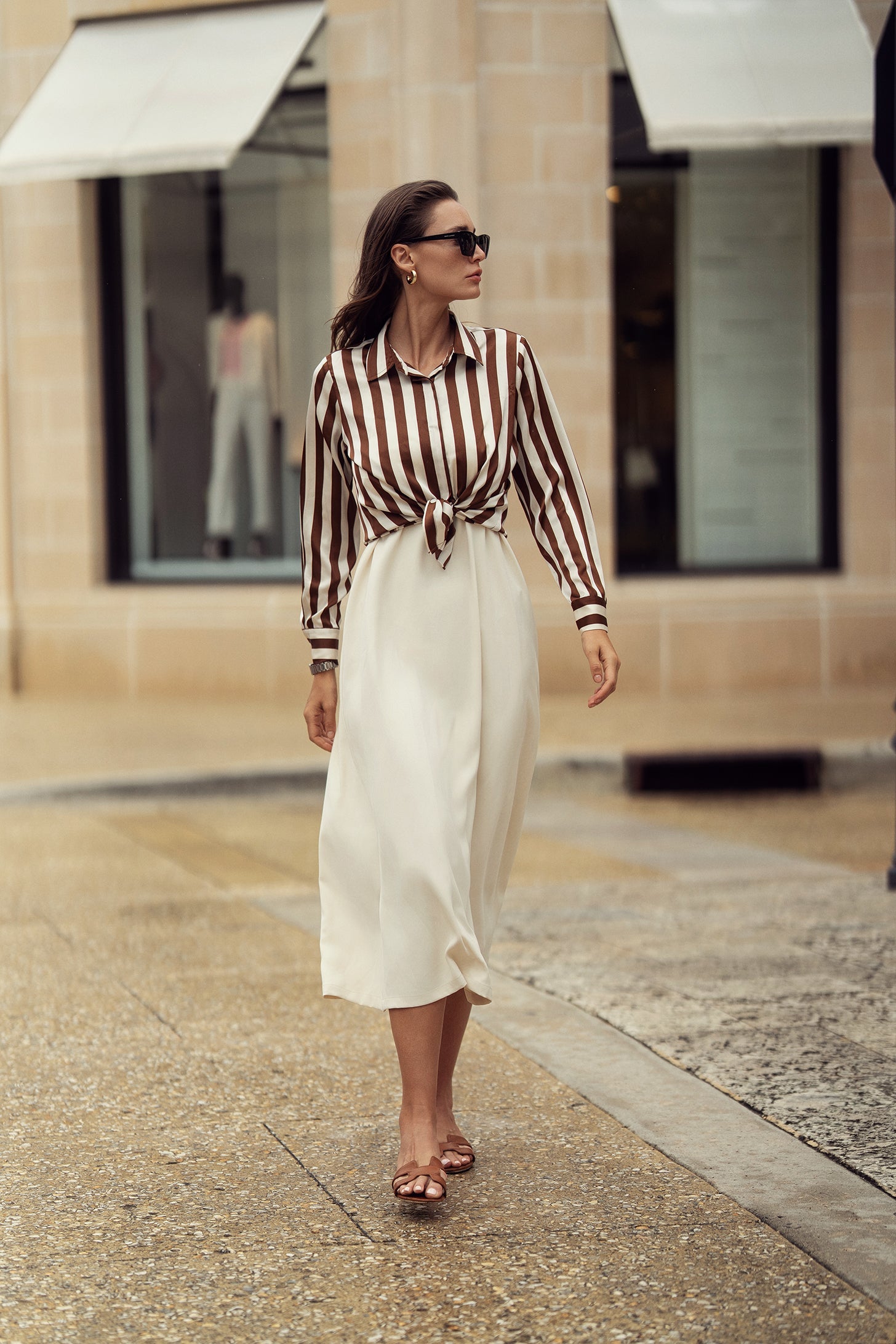 V STRAPPY SLIP DRESS