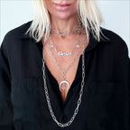 Grateful Crescent Moon Klink Necklace
