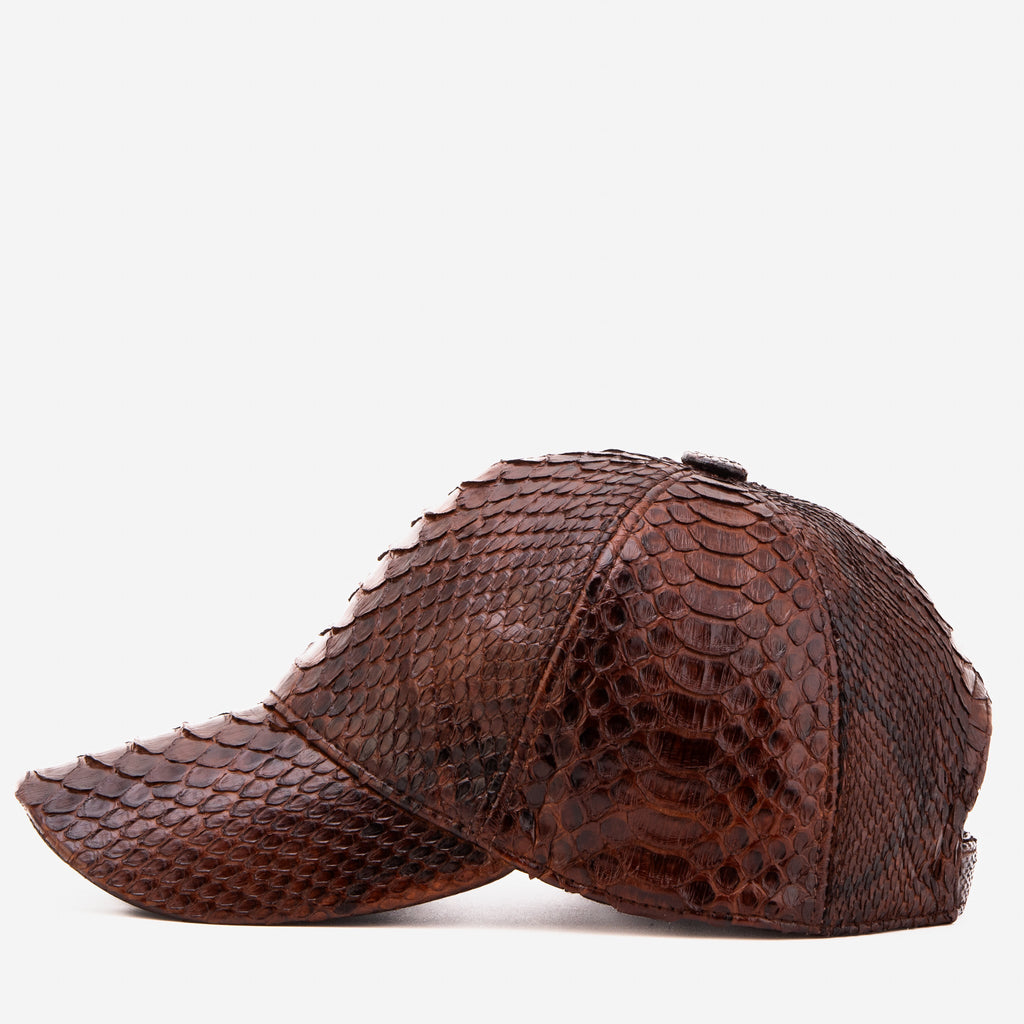 Boss Dark Brown  Python Leather Cap
