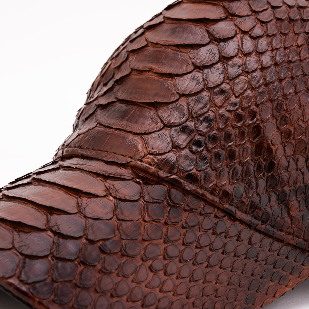 Boss Dark Brown  Python Leather Cap