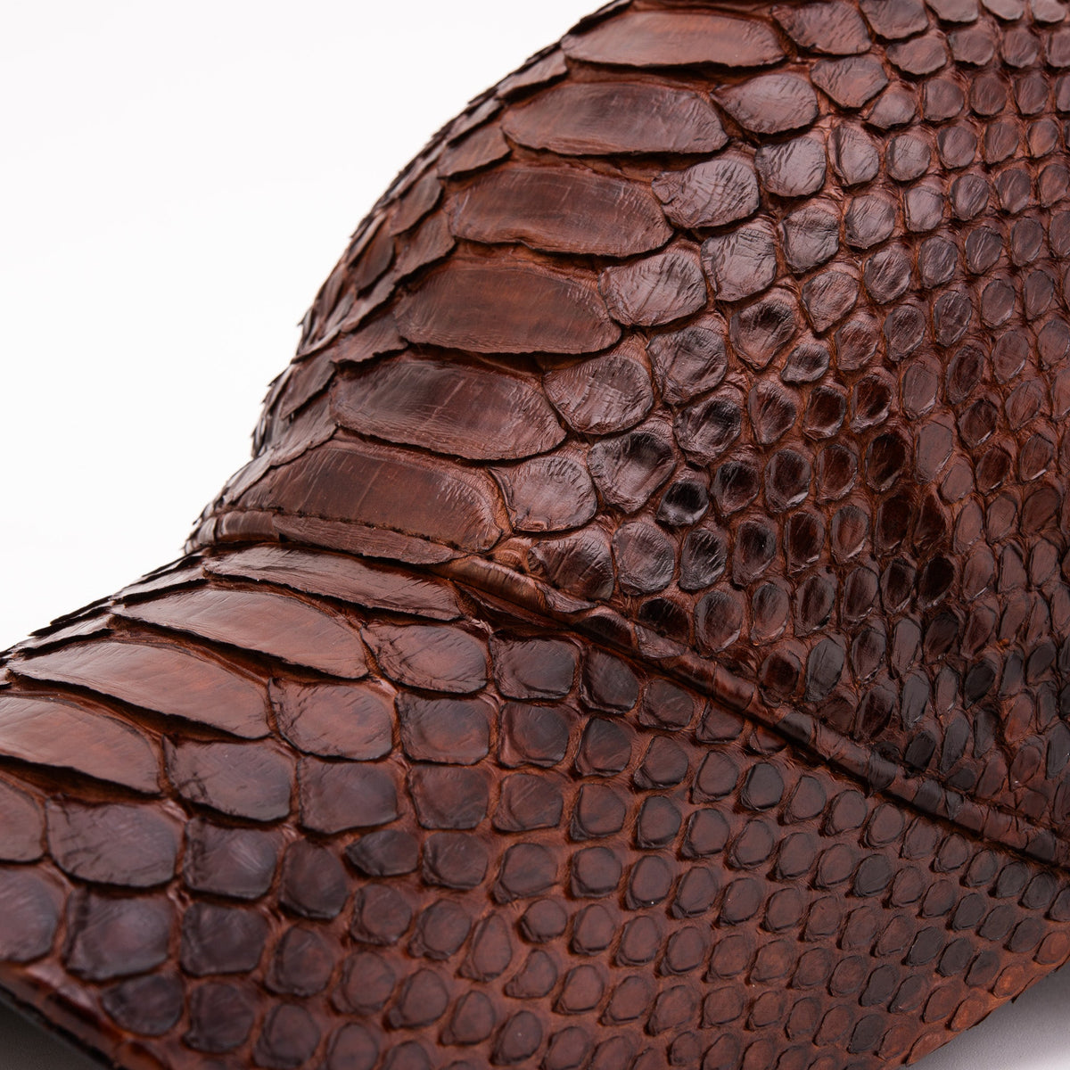 Boss Dark Brown  Python Leather Cap