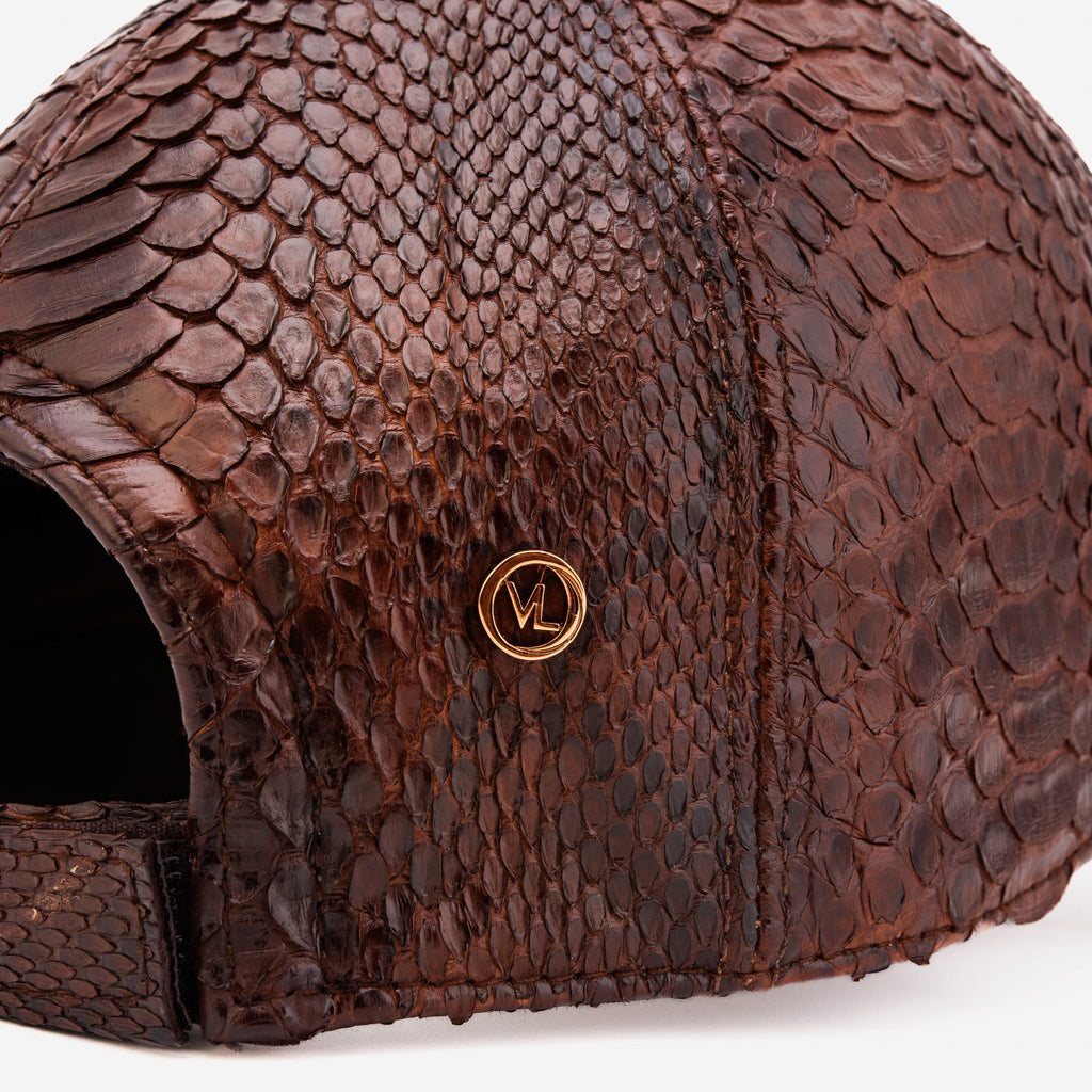 Boss Dark Brown  Python Leather Cap
