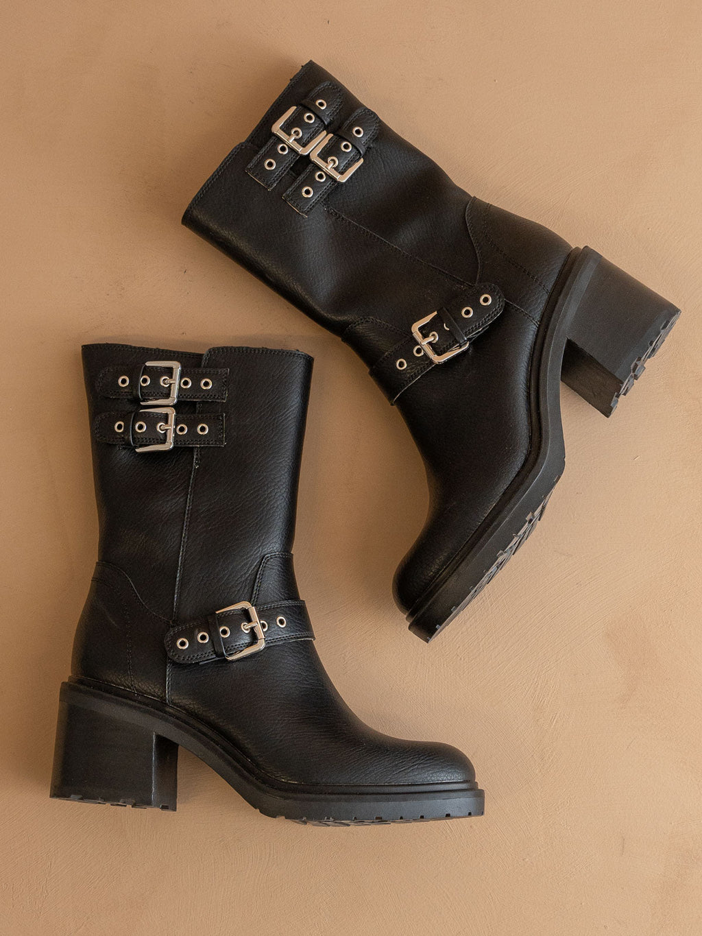 The Rider | Black Mid-Calf Moto Boot * FINAL SALE *