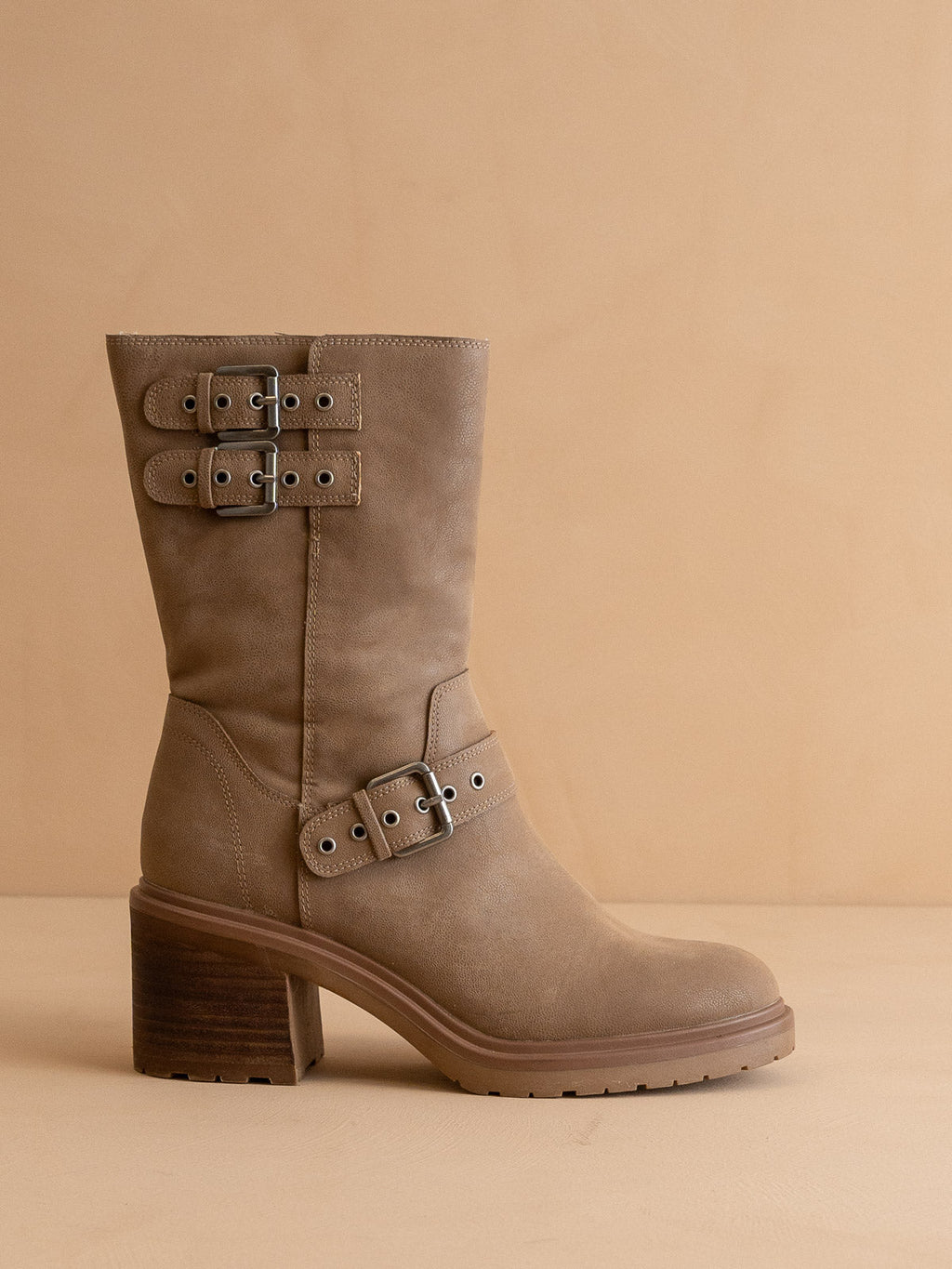 The Rider | Dark Taupe Mid-Calf Moto Boot * FINAL SALE *