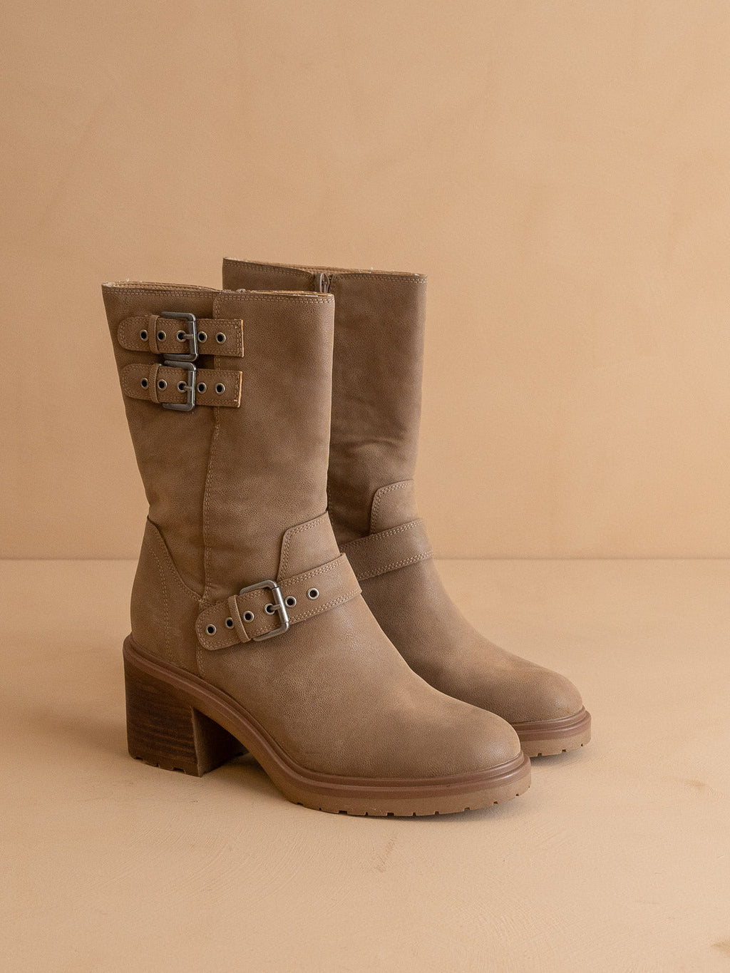The Rider | Dark Taupe Mid-Calf Moto Boot * FINAL SALE *