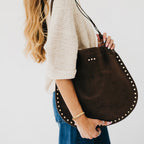 Rosalie Rivet Suede Hobo Bag