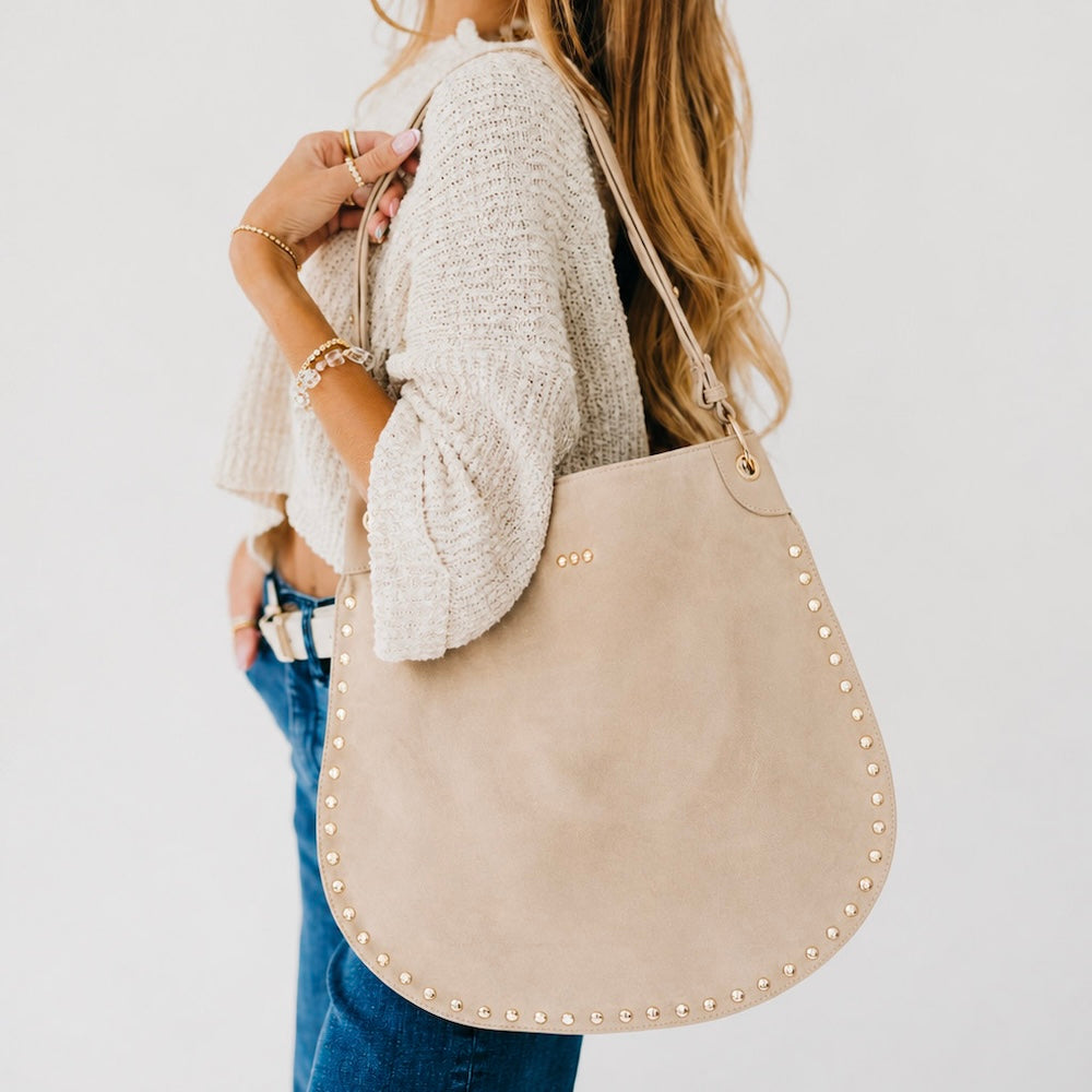 Rosalie Rivet Suede Hobo Bag