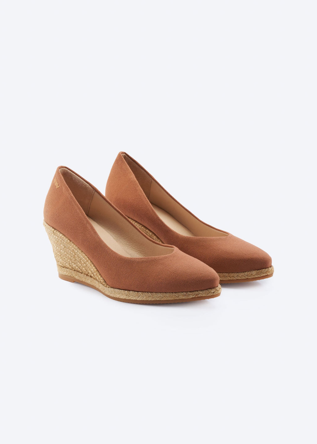 Roses Canvas V Cut Espadrille Wedges