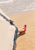 Roses Canvas V Cut Espadrille Wedges