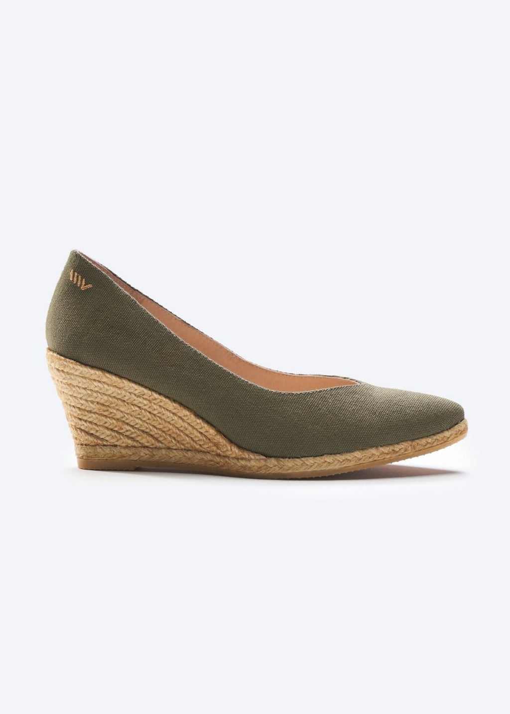 Roses Canvas V Cut Espadrille Wedges