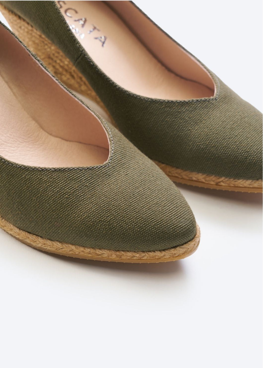 Roses Canvas V Cut Espadrille Wedges