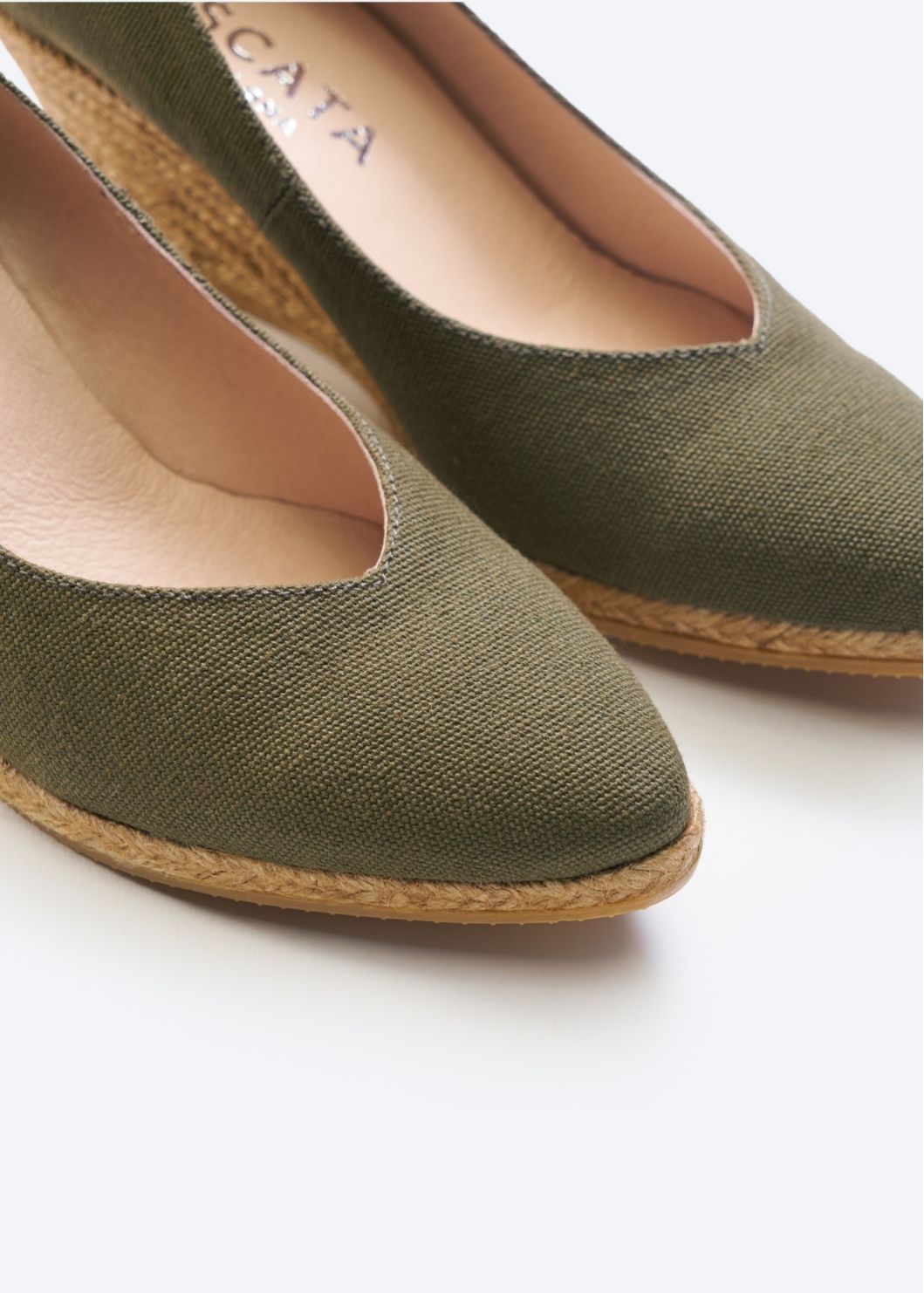 Roses Canvas V Cut Espadrille Wedges