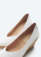 Roses Canvas V Cut Espadrille Wedges