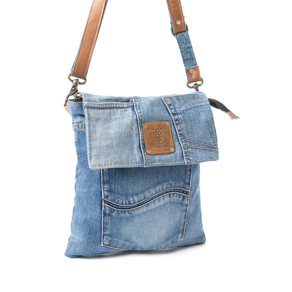 Myra Jaycee's Day Upcycled Denim Crossbody Bag