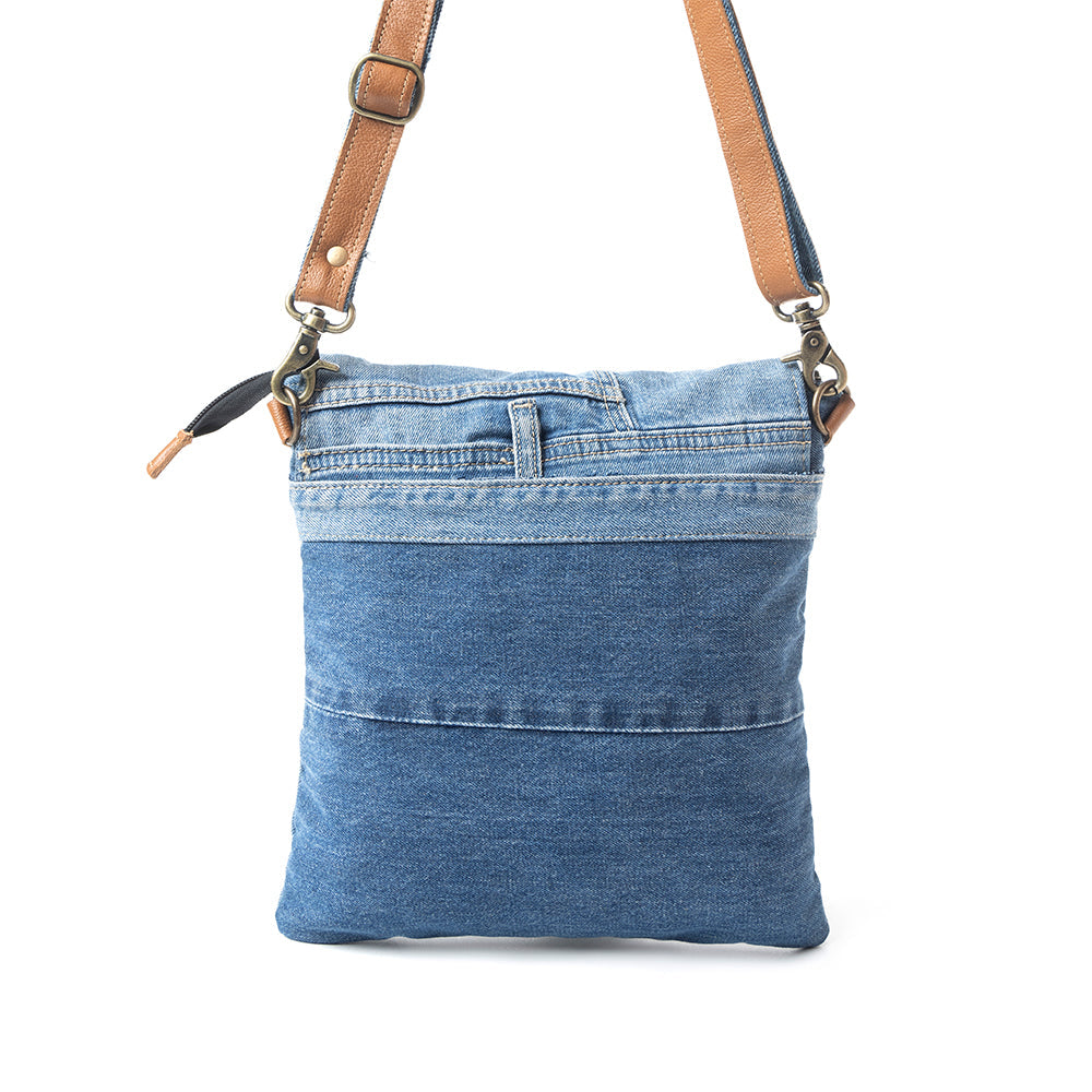 Myra Jaycee's Day Upcycled Denim Crossbody Bag
