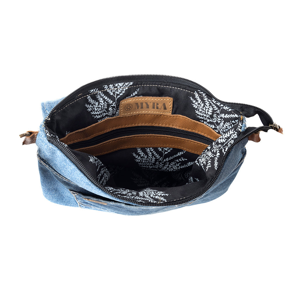 Myra Jaycee's Day Upcycled Denim Crossbody Bag