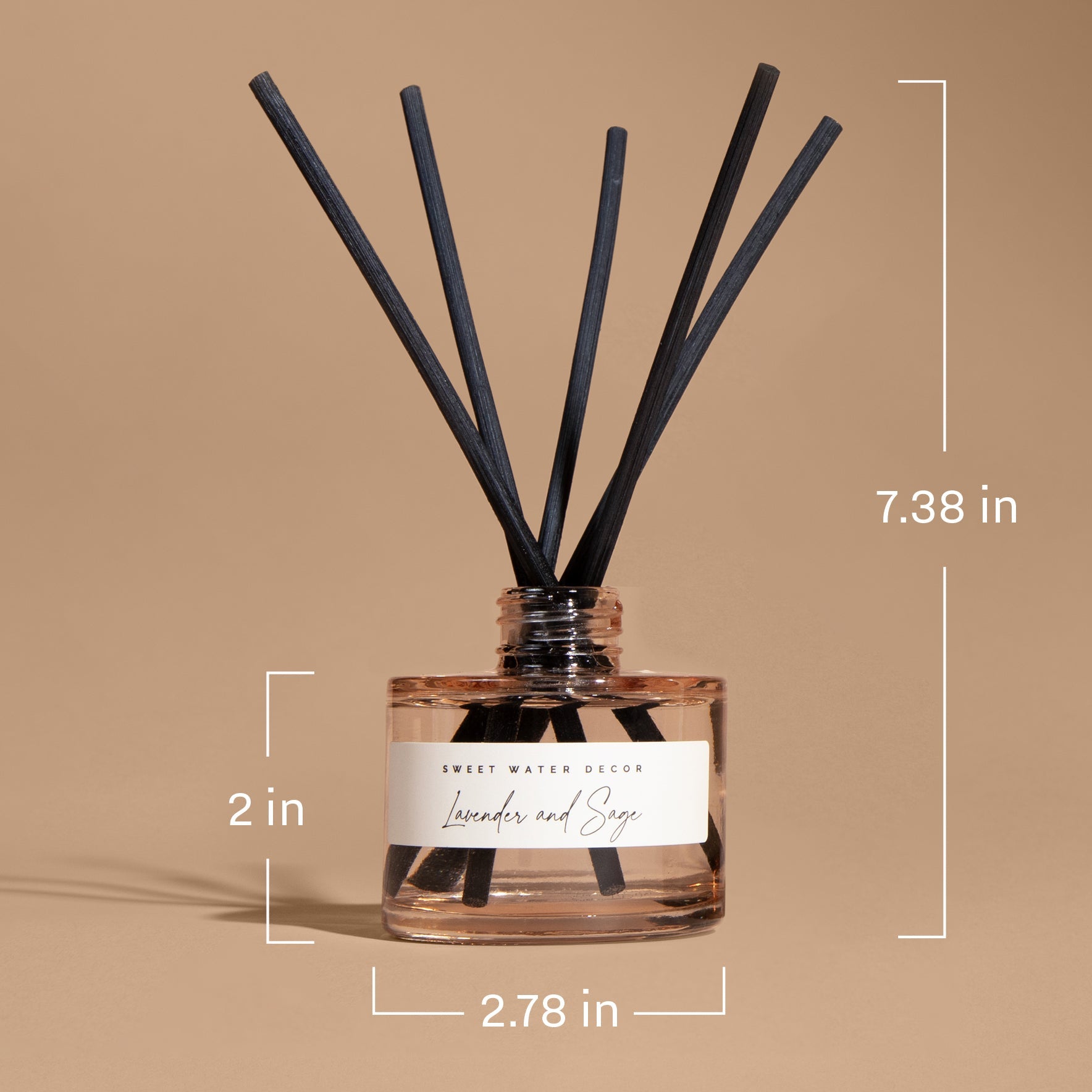 Cashmere and Vanilla Tinted Glass Jar Reed Diffuser