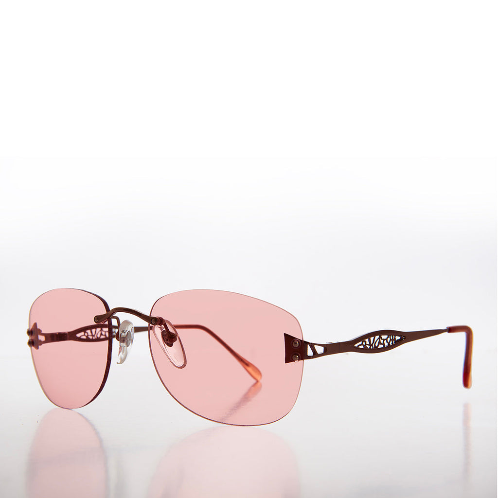 Tinted Rimless 90s Vintage Sunglasses - Vesper