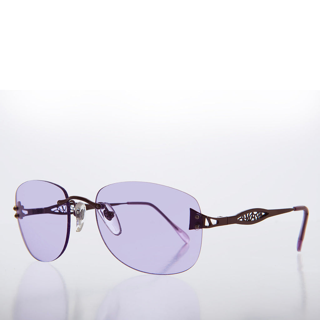 Tinted Rimless 90s Vintage Sunglasses - Vesper