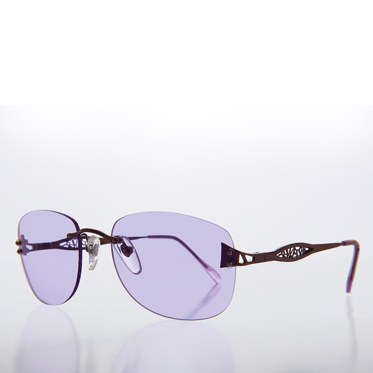 Tinted Rimless 90s Vintage Sunglasses - Vesper