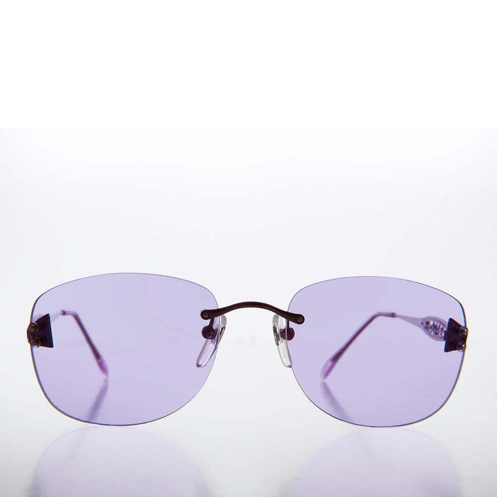 Tinted Rimless 90s Vintage Sunglasses - Vesper