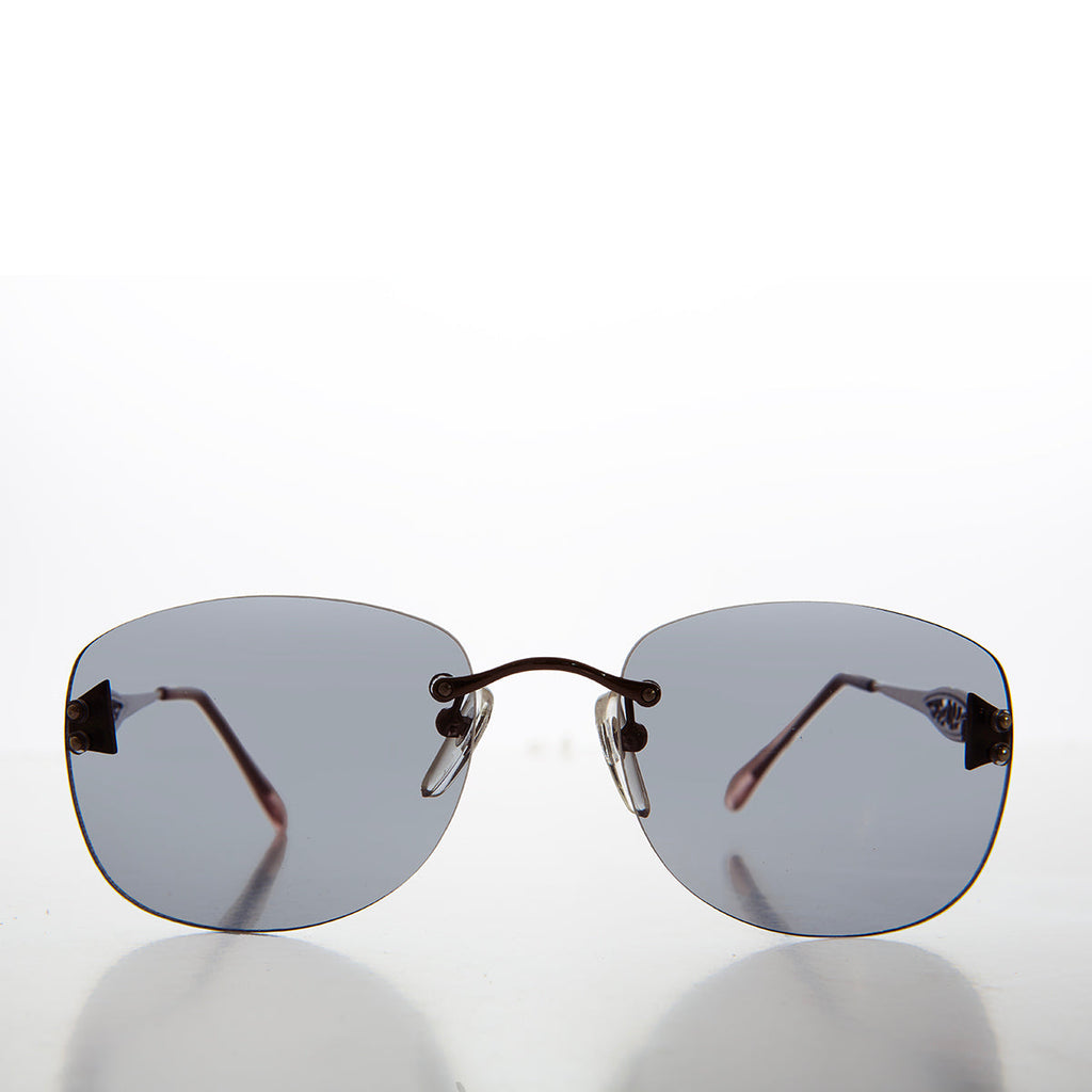 Tinted Rimless 90s Vintage Sunglasses - Vesper