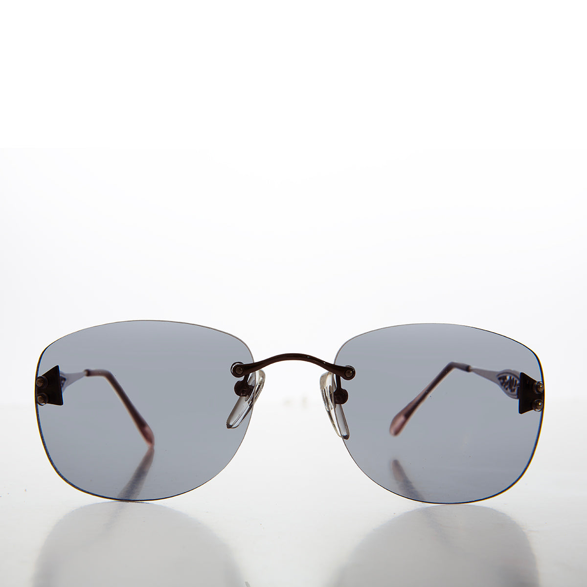 Tinted Rimless 90s Vintage Sunglasses - Vesper